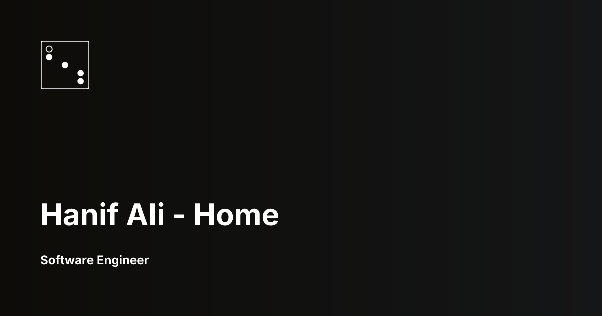 Hanif Ali - Home